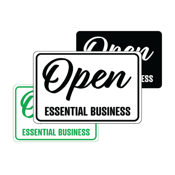 Open Essential Business temporary sign