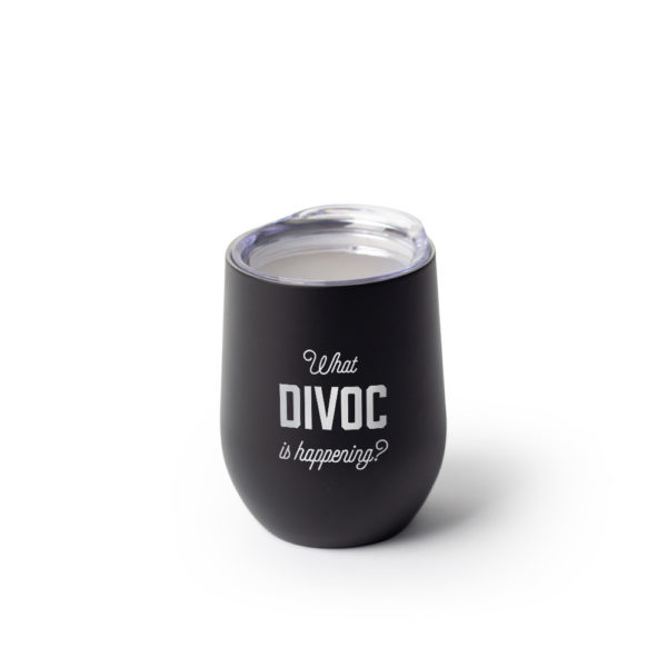 What DIVOC Is Happening 12 ounce Stainless Steel Stemless Wine Glass