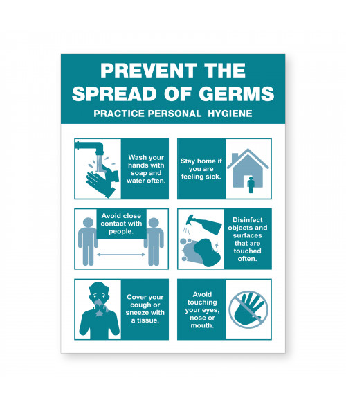 Prevent The Spread Of Germs sign