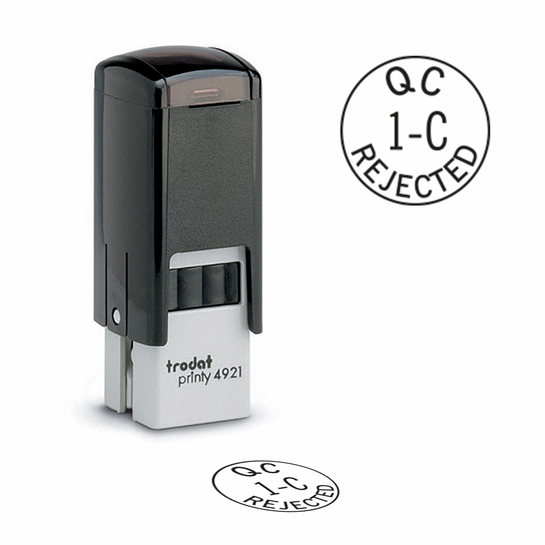 Inspected By Date Self-Inking Rubber Stamp - Large, Red Ink, Thousands Of Impressions, Re-inkable