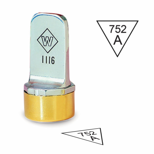 3/4″ Diameter Upside Down Triangle Inspection Stamp