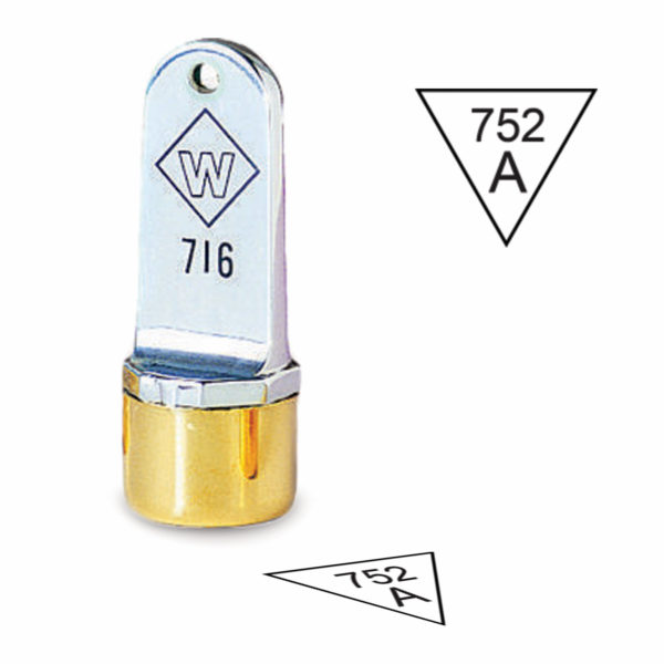 1/2″ Diameter Upside Down Triangle Inspection Stamp