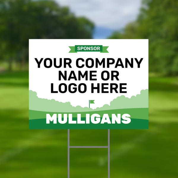 Mulligans Sponsor Golf Tournament Signs Design #4