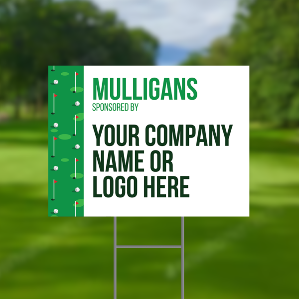 Mulligans Sponsor Golf Tournament Signs Design #5