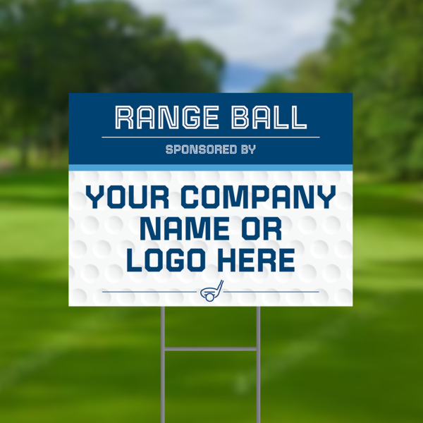 Range Ball Sponsor Golf Tournament Signs Design #3