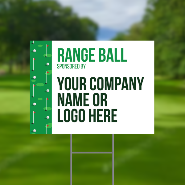 Range Ball Sponsor Golf Tournament Signs Design #5