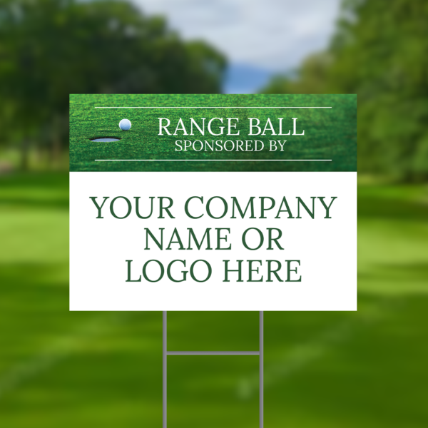 Range Ball Sponsor Golf Tournament Signs Design #2