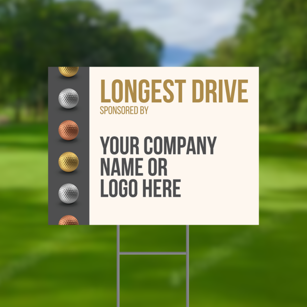 Longest Drive Sponsor Golf Tournament Signs Design #8