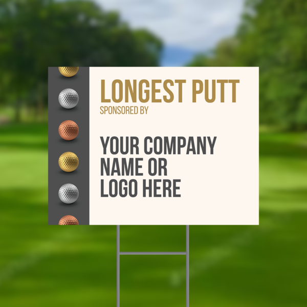 Longest Putt Sponsor Golf Tournament Signs Design #8