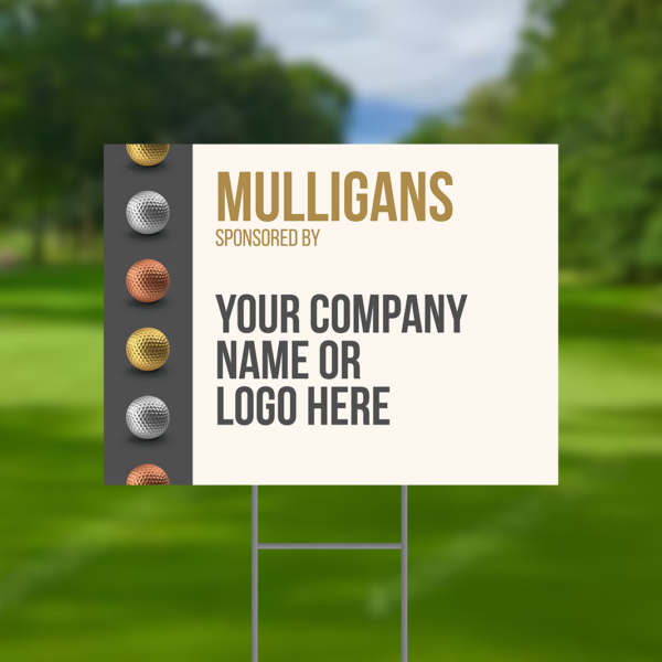 Mulligans Sponsor Golf Tournament Signs Design #8