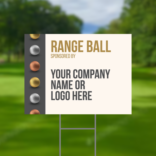 Range Ball Sponsor Golf Tournament Signs Design #8