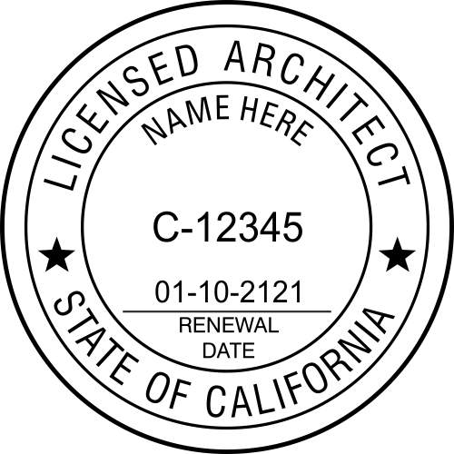 California Pre-inked Licensed Architect Stamp