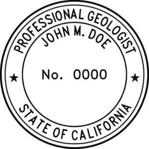 California Pre-inked Licensed Professional Geologist Stamp