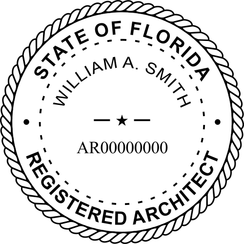 Florida Pre-inked Licensed Architect Stamp