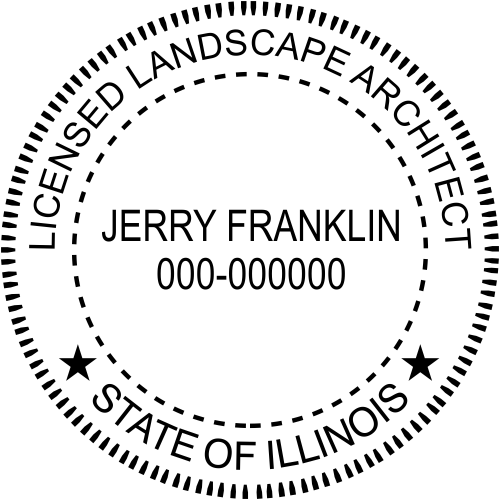 Illinois Pre-inked Licensed Landscape Architect Stamp
