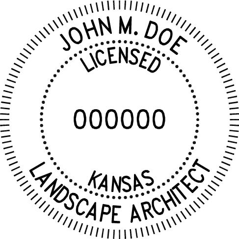 KANSAS Pre-inked Licensed Landscape Architect Stamp