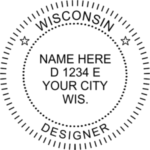 Wisconsin Trodat Self-inking Interior Designer Stamp