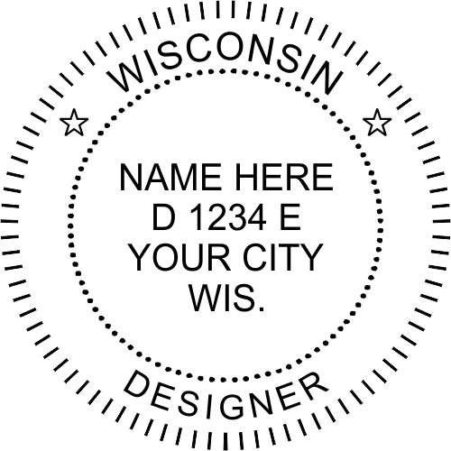 Wisconsin Pre-inked Interior Designer Stamp