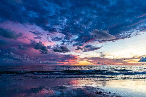 Colorful Florida Beach Sunset Photo Lustre Paper Print