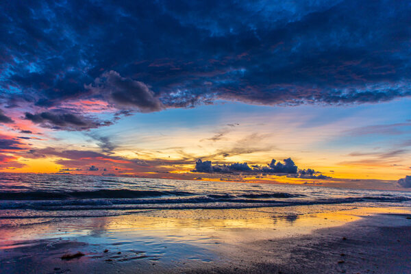 Beautiful Florida Beach Sunset Saddle Leather Print