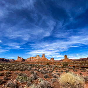 Stunning Valley of the Gods Desert Landscape Saddle Leather Canvas Print Utah