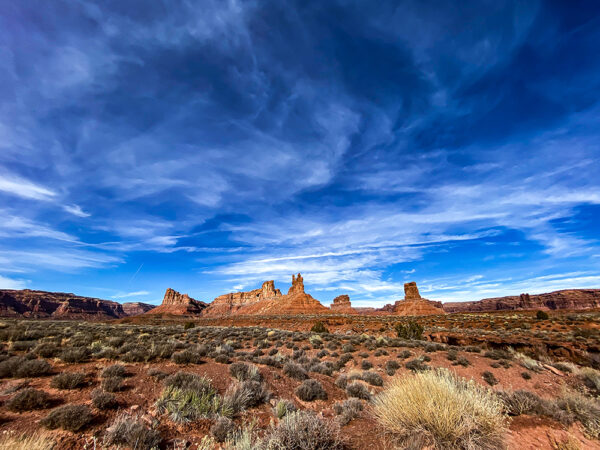 Stunning Valley of the Gods Desert Landscape Saddle Leather Canvas Print Utah