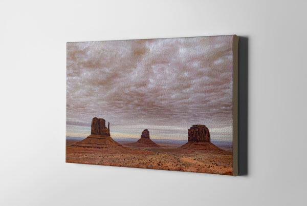 Monument Valley Viewpoint Saddle Leather Canvas Print Utah-Arizona Border