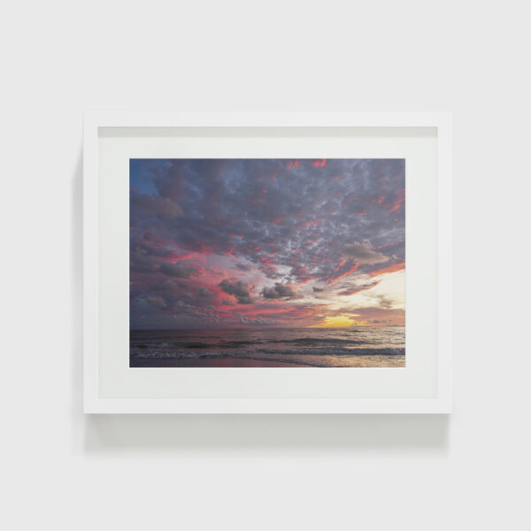 Fiery Sunset Beach Photo Lustre Print in Florida