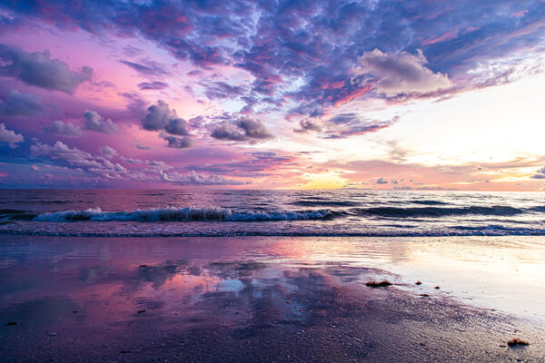 Pastel Florida Beach Sunset Landscape Picasso Canvas Print