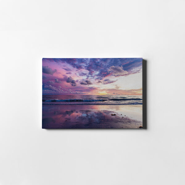 Pastel Florida Beach Sunset Landscape Saddle Leather Canvas Print