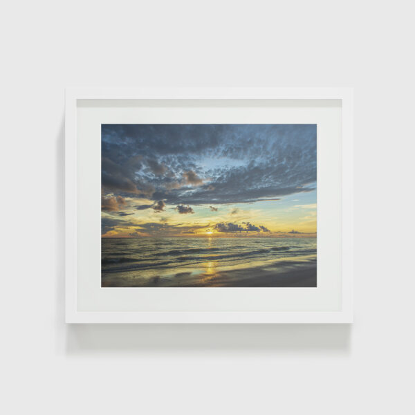 Yellow Glow Florida Beach Sunset Landscape Photo Lustre Paper Print