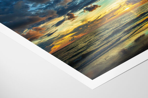 Yellow Glow Florida Beach Sunset Landscape Photo Lustre Paper Print