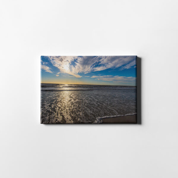 Tranquil Blue Florida Beach Sunset Landscape Saddle Leather Canvas Print