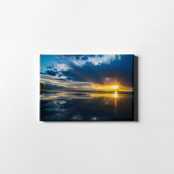 Abstract Colorful Great Salt Lake Sunset Canvas Print